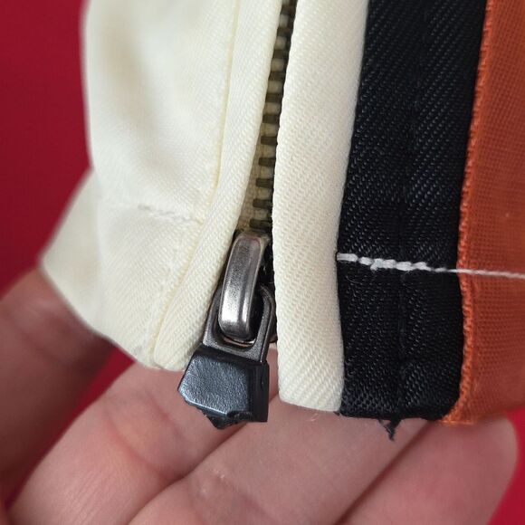 HARLEY DAVIDSON VINTAGE  Stripe Jacket Orange White Womens‎ Size XS Motorcycle - Picture 10 of 15
